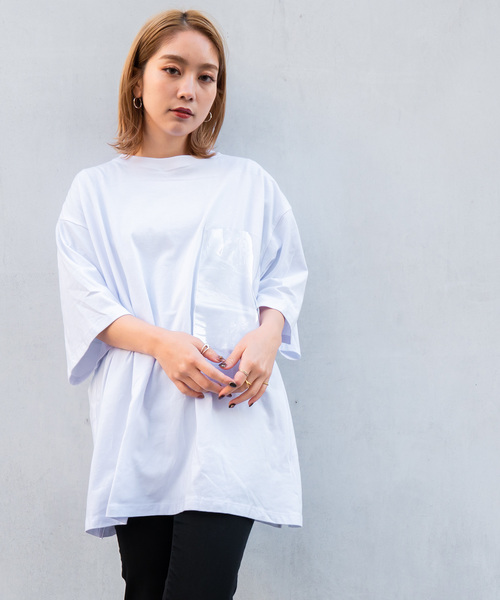 DETAILS（ディテールズ）の「DETAILS/PVCポケットTee（Tシャツ/カットソー・レディース・ホワイト/ブラック/グレー・FREE）」の7枚目の写真