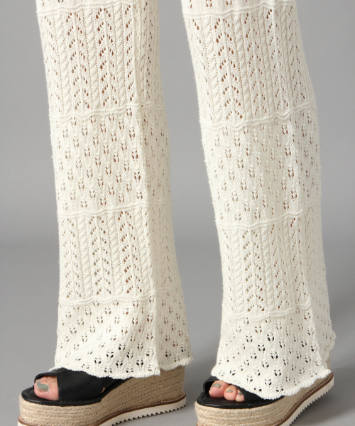 LOWRYS FARM（ローリーズファーム）の「カギバリニットパンツ　832151（その他パンツ・レディース・アイボリー/ブラック/ホワイト・FREE）」の7枚目の写真