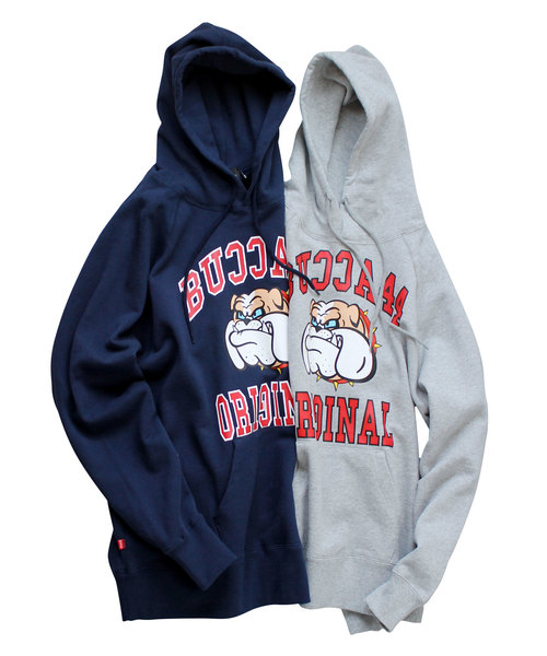 BUCCA 44（ブッカフォーティーフォー）の「【BUCCA 44】ブルドッグプリントプルオーバーパーカー（パーカー・メンズ・ネイビー/杢グレー・MEDIUM/LARGE/X-LARGE/XX-LARGE/XXX-LARGE）」の3枚目の写真