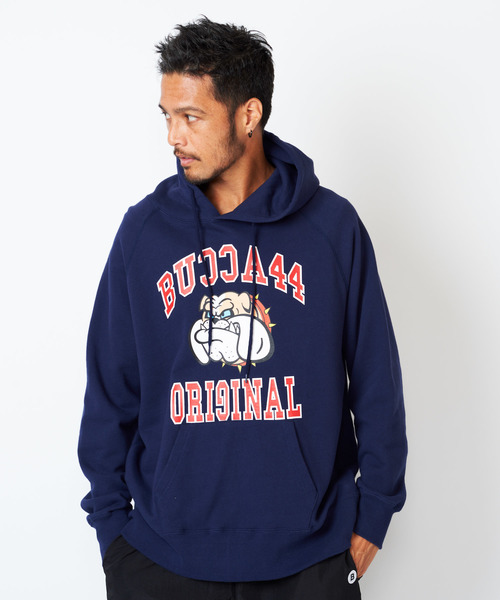 BUCCA 44（ブッカフォーティーフォー）の「【BUCCA 44】ブルドッグプリントプルオーバーパーカー（パーカー・メンズ・ネイビー/杢グレー・MEDIUM/LARGE/X-LARGE/XX-LARGE/XXX-LARGE）」の5枚目の写真