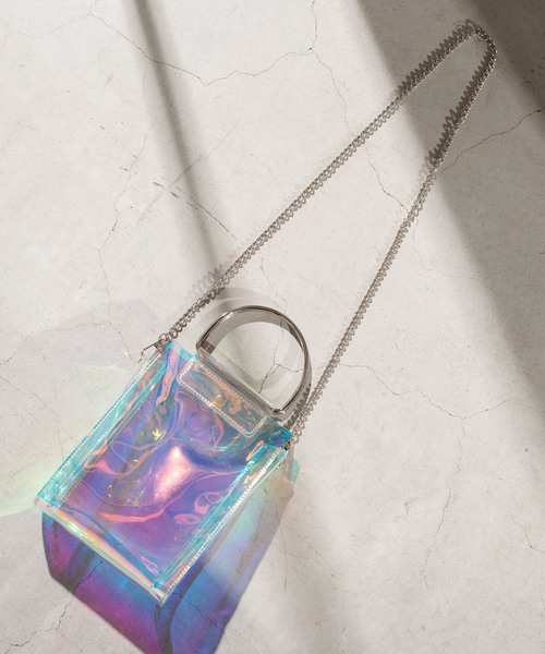 WEGO（ウィゴー）の「WEGO/2WAYメタルハンドルクリアショルダーバッグ（ショルダーバッグ・レディース・その他1/ホワイト系その他・FREE）」の2枚目の写真