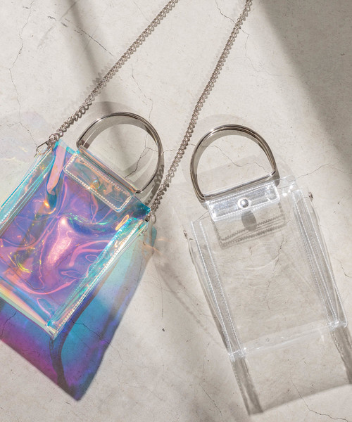 WEGO（ウィゴー）の「WEGO/2WAYメタルハンドルクリアショルダーバッグ（ショルダーバッグ・レディース・その他1/ホワイト系その他・FREE）」の3枚目の写真