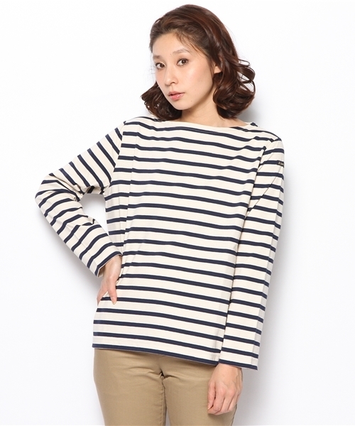 SHIPS for women（シップスフォーウィメン）の「Leminor:ボーダーTEE（Tシャツ/カットソー・レディース・ナチュラル/ブルー/ピンク・ONE SIZE）」の2枚目の写真