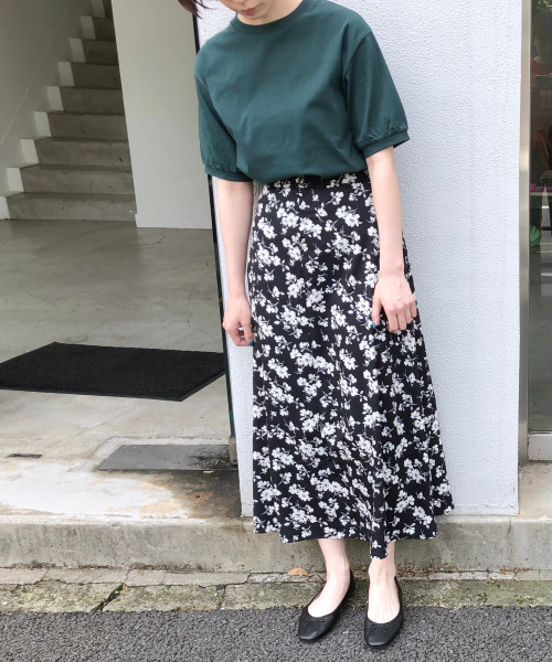 LOWRYS FARM(ローリーズファーム)の「フラワーボタンAラインスカート 844199(スカート・レディース・ブラック/オフホワイト/ミント・FREE)」の18枚目の写真