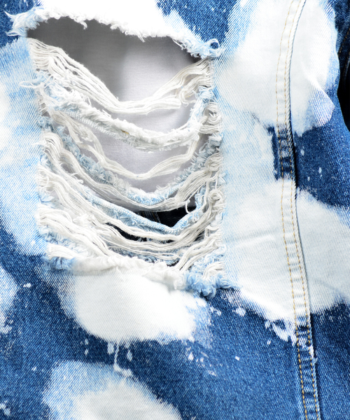 デニムジャケットブリーチクラッシュデニムジャケット デニムジャケット Babyshoop ベイビーシュープ のファッション