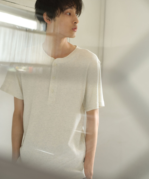 CRAFT STANDARD BOUTIQUE（クラフトスタンダードブティック）の「ワッフルヘンリーネックプルオーバー○（Tシャツ/カットソー・メンズ・ホワイト系その他/グレー系その他/グレー系その他2・LL/M/L）」の7枚目の写真