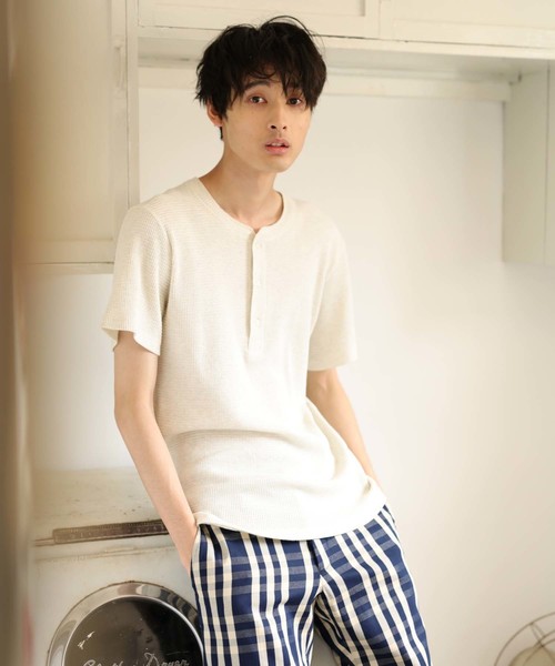 CRAFT STANDARD BOUTIQUE（クラフトスタンダードブティック）の「ワッフルヘンリーネックプルオーバー○（Tシャツ/カットソー・メンズ・ホワイト系その他/グレー系その他/グレー系その他2・LL/M/L）」の6枚目の写真