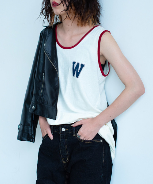 SIKI PRODUCT.(シキプロダクト)の「SIKI PRODUCT. Wオーバータンクトップ(タンクトップ・レディース・ネイビー/ホワイト・FREE)」の22枚目の写真