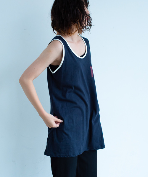 SIKI PRODUCT.(シキプロダクト)の「SIKI PRODUCT. Wオーバータンクトップ(タンクトップ・レディース・ネイビー/ホワイト・FREE)」の17枚目の写真
