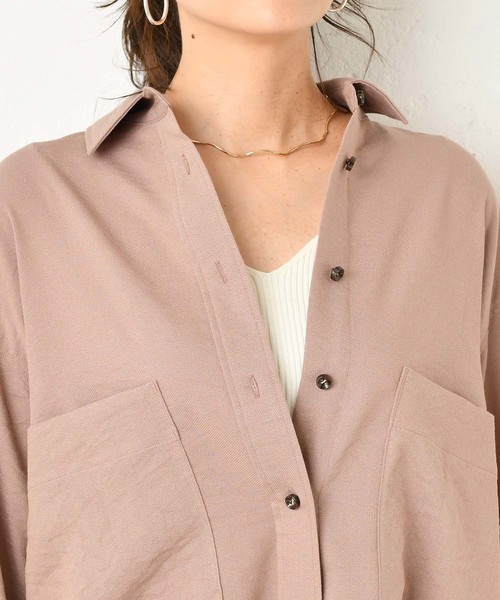 DouDou（ドゥドゥ）の「バックロングシャツ（シャツ/ブラウス・レディース・ベージュ/ブルー/ピンクベージュ・FREE）」の18枚目の写真