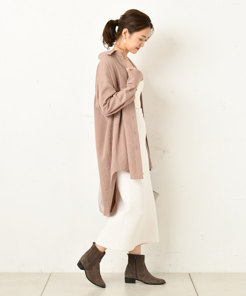 DouDou（ドゥドゥ）の「バックロングシャツ（シャツ/ブラウス・レディース・ベージュ/ブルー/ピンクベージュ・FREE）」の12枚目の写真