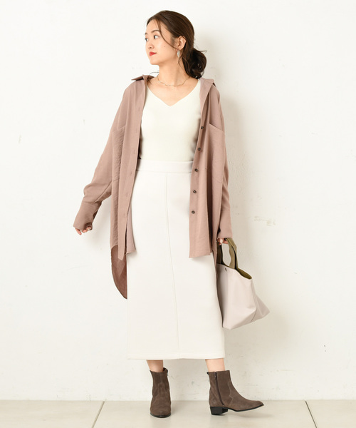 DouDou（ドゥドゥ）の「バックロングシャツ（シャツ/ブラウス・レディース・ベージュ/ブルー/ピンクベージュ・FREE）」の13枚目の写真