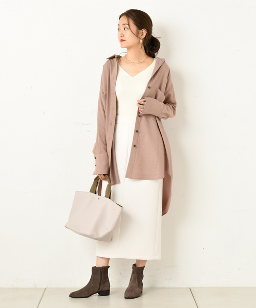 DouDou（ドゥドゥ）の「バックロングシャツ（シャツ/ブラウス・レディース・ベージュ/ブルー/ピンクベージュ・FREE）」の15枚目の写真