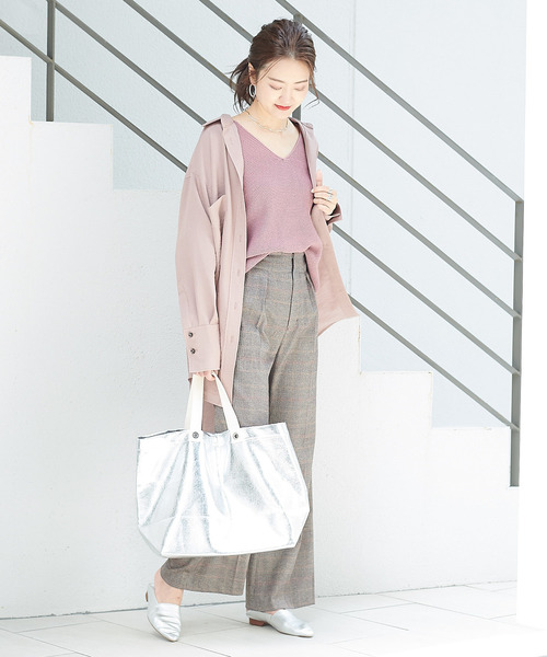 DouDou（ドゥドゥ）の「バックロングシャツ（シャツ/ブラウス・レディース・ベージュ/ブルー/ピンクベージュ・FREE）」の7枚目の写真