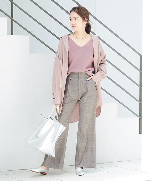 DouDou（ドゥドゥ）の「バックロングシャツ（シャツ/ブラウス・レディース・ベージュ/ブルー/ピンクベージュ・FREE）」の9枚目の写真