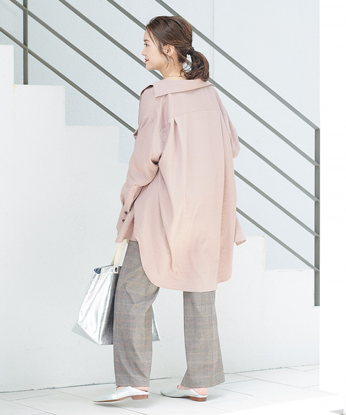 DouDou（ドゥドゥ）の「バックロングシャツ（シャツ/ブラウス・レディース・ベージュ/ブルー/ピンクベージュ・FREE）」の10枚目の写真