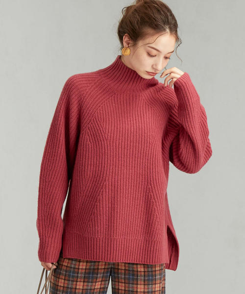 green label relaxing（グリーンレーベルリラクシング）の「[ ハミルトン ] HAMILTON SC カタアゼ ハイネック ニット（ニット/セーター・レディース・ナチュラル/ブラック/レッド/モカ/ライトグレー/ターコイズブルー・FREE）」の6枚目の写真