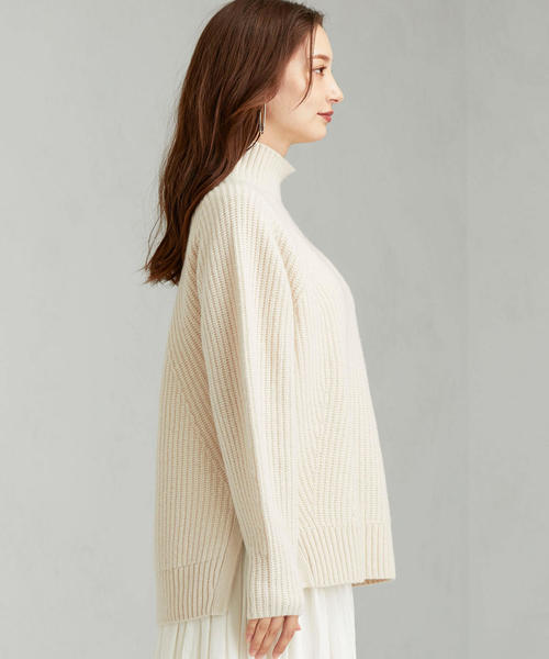 green label relaxing（グリーンレーベルリラクシング）の「[ ハミルトン ] HAMILTON SC カタアゼ ハイネック ニット（ニット/セーター・レディース・ナチュラル/ブラック/レッド/モカ/ライトグレー/ターコイズブルー・FREE）」の8枚目の写真