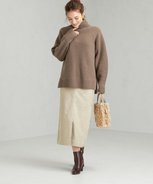 green label relaxing（グリーンレーベルリラクシング）の「[ ハミルトン ] HAMILTON SC カタアゼ ハイネック ニット（ニット/セーター・レディース・ナチュラル/ブラック/レッド/モカ/ライトグレー/ターコイズブルー・FREE）」の11枚目の写真