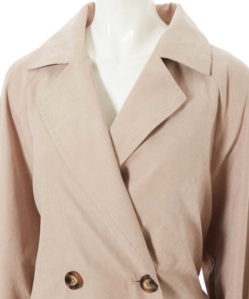 fifth（フィフス）の「バックチェックプリーツロングトレンチコート（トレンチコート・レディース・ブラック/ベージュ・MEDIUM）」の7枚目の写真