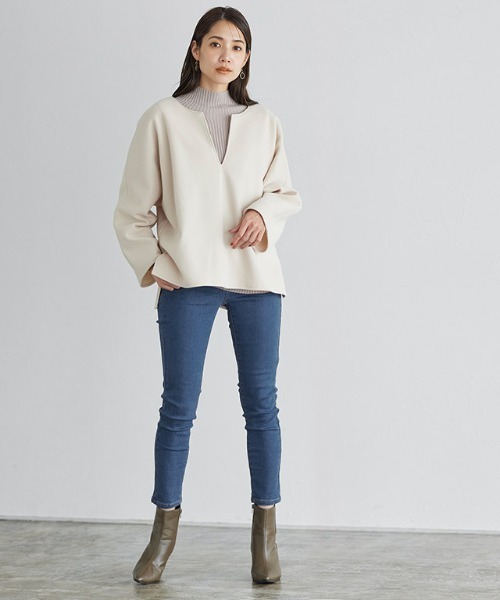 Pierrot（ピエロ）の「[裏起毛]アンクル丈スキニーデニム（デニムパンツ・レディース・ブラック/ネイビー/インディゴブルー/ブルー/ブラック系その他/ブルー系その他/ブルー系その他2/ブルー系その他4/ブルー系その他3・SMALL/MEDIUM/LARGE/X-LARGE/XX-LARGE/X-SMALL/XXX-LARGE/XXXX-LARGE）」の14枚目の写真