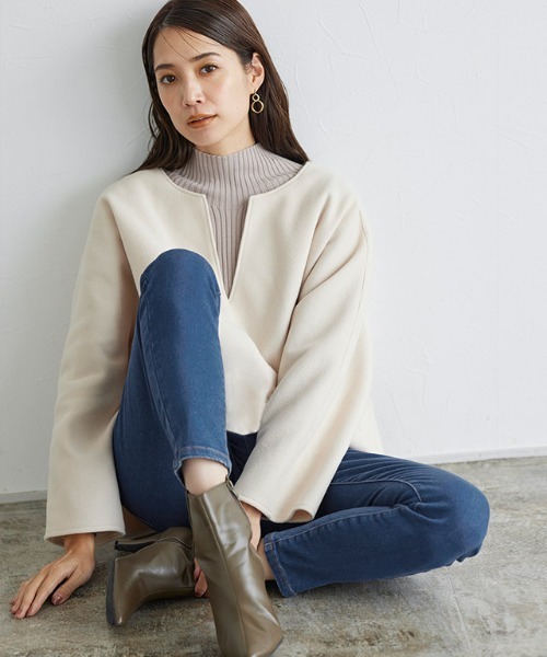 Pierrot（ピエロ）の「[裏起毛]アンクル丈スキニーデニム（デニムパンツ・レディース・ブラック/ネイビー/インディゴブルー/ブルー/ブラック系その他/ブルー系その他/ブルー系その他2/ブルー系その他4/ブルー系その他3・SMALL/MEDIUM/LARGE/X-LARGE/XX-LARGE/X-SMALL/XXX-LARGE/XXXX-LARGE）」の13枚目の写真