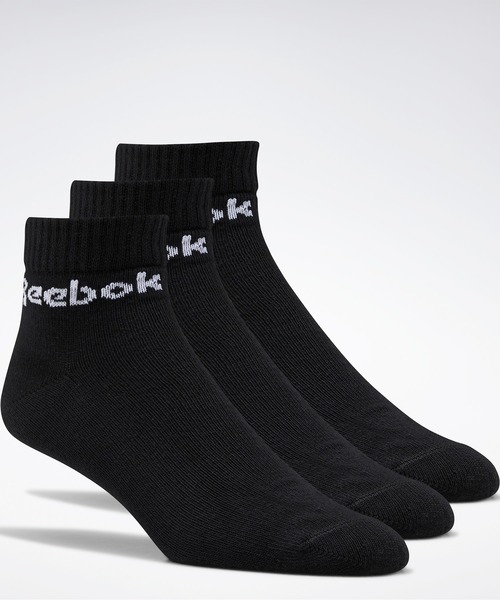 Reebok(リーボック)の「アクティブ コア アンクル ソックス 3足組 / Active Core Ankle Socks 3 Pairs(ソックス/靴下・メンズ・ブラック/ホワイト×ブラック/ホワイト・SMALL/LARGE/MEDIUM/X-LARGE)」の3枚目の写真