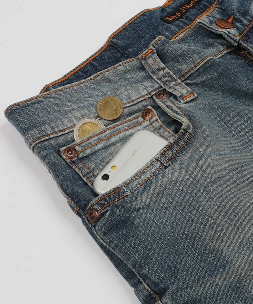 Nudie Jeans（ヌーディージーンズ）の「Nudie Jeans ヌーディージーンズ Thin Finn Authentic Repair 11ozコンフォートストレッチデニム 113127030（デニムパンツ・メンズ・インディゴブルー・30/28/29/32/31）」の6枚目の写真