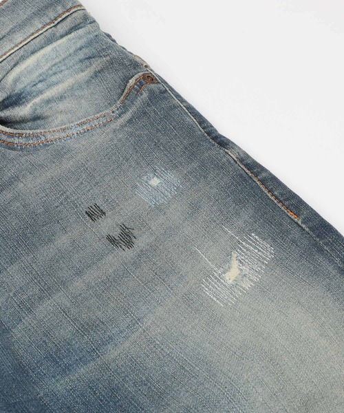 Nudie Jeans（ヌーディージーンズ）の「Nudie Jeans ヌーディージーンズ Thin Finn Authentic Repair 11ozコンフォートストレッチデニム 113127030（デニムパンツ・メンズ・インディゴブルー・30/28/29/32/31）」の13枚目の写真