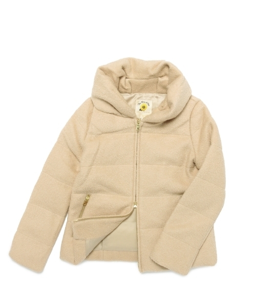 Ray BEAMS（レイビームス）の「◎Ray BEAMS / ブークレ ショールカラー ダウン（ダウンジャケット/コート・レディース・ライトグレー/ベージュ・0/1）」の4枚目の写真