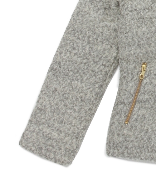 Ray BEAMS（レイビームス）の「◎Ray BEAMS / ブークレ ショールカラー ダウン（ダウンジャケット/コート・レディース・ライトグレー/ベージュ・0/1）」の6枚目の写真