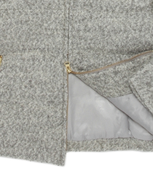 Ray BEAMS（レイビームス）の「◎Ray BEAMS / ブークレ ショールカラー ダウン（ダウンジャケット/コート・レディース・ライトグレー/ベージュ・0/1）」の7枚目の写真