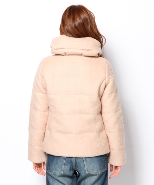 Ray BEAMS（レイビームス）の「◎Ray BEAMS / ブークレ ショールカラー ダウン（ダウンジャケット/コート・レディース・ライトグレー/ベージュ・0/1）」の13枚目の写真