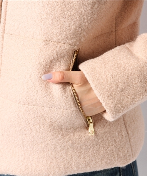 Ray BEAMS（レイビームス）の「◎Ray BEAMS / ブークレ ショールカラー ダウン（ダウンジャケット/コート・レディース・ライトグレー/ベージュ・0/1）」の17枚目の写真