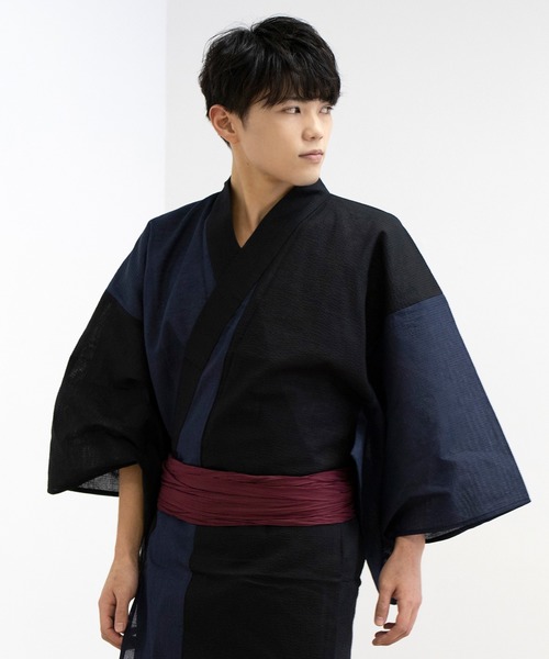 KYOETSU（キョウエツ）の「切替浴衣4点セット（浴衣・メンズ・ホワイト系その他/ブラック系その他/グレー系その他/ブルー系その他/ホワイト系その他2/ブラック系その他2/グレー系その他2/ブルー系その他2/ブルー系その他3/ブルー系その他4・LL/3L/M/L）」の7枚目の写真