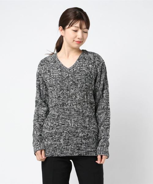INNOCENT（イノセント）の「『Bling Leads』がら編みニット（ニット/セーター・レディース・グレー/ブラック・MEDIUM/LARGE）」の5枚目の写真