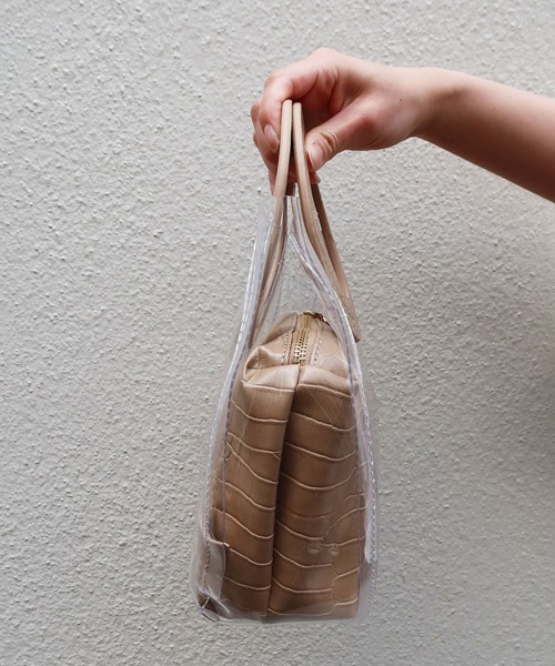 Riberry（リベリー）の「ポーチ付きクリアバック（ハンドバッグ・レディース・キャメル/ベージュ/ブラック/ホワイト・FREE）」の9枚目の写真