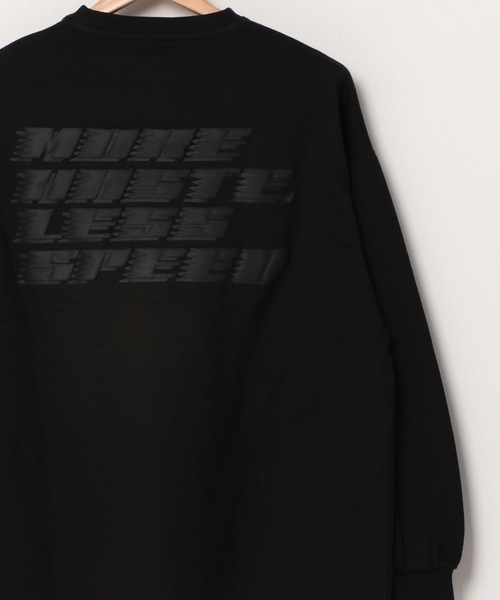 SUPERTHANKS(スーパーサンクス)の「「MORE HASTE LESS SPEED」バックプリントBICロングTシャツ(Tシャツ/カットソー・メンズ・ブラック×イエロー/ベージュ/ホワイト×グリーン/ブラック×ブラック・SMALL/LARGE/MEDIUM)」の2枚目の写真