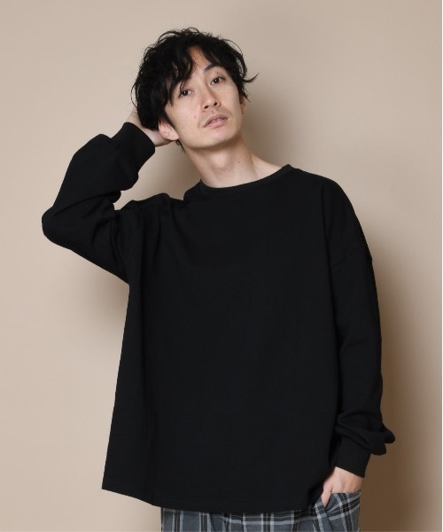 SUPERTHANKS(スーパーサンクス)の「「MORE HASTE LESS SPEED」バックプリントBICロングTシャツ(Tシャツ/カットソー・メンズ・ブラック×イエロー/ベージュ/ホワイト×グリーン/ブラック×ブラック・SMALL/LARGE/MEDIUM)」の10枚目の写真