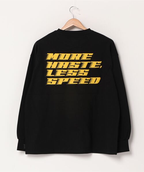 SUPERTHANKS(スーパーサンクス)の「「MORE HASTE LESS SPEED」バックプリントBICロングTシャツ(Tシャツ/カットソー・メンズ・ブラック×イエロー/ベージュ/ホワイト×グリーン/ブラック×ブラック・SMALL/LARGE/MEDIUM)」の17枚目の写真