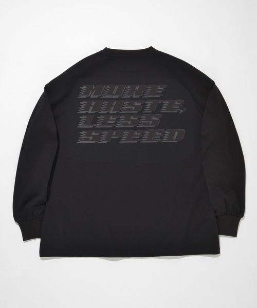 SUPERTHANKS(スーパーサンクス)の「「MORE HASTE LESS SPEED」バックプリントBICロングTシャツ(Tシャツ/カットソー・メンズ・ブラック×イエロー/ベージュ/ホワイト×グリーン/ブラック×ブラック・SMALL/LARGE/MEDIUM)」の18枚目の写真