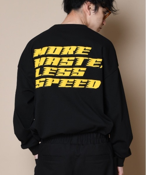 SUPERTHANKS(スーパーサンクス)の「「MORE HASTE LESS SPEED」バックプリントBICロングTシャツ(Tシャツ/カットソー・メンズ・ブラック×イエロー/ベージュ/ホワイト×グリーン/ブラック×ブラック・SMALL/LARGE/MEDIUM)」の16枚目の写真