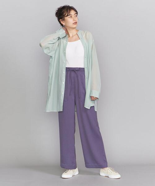 BEAUTY&YOUTH BY コットンオーガンジーバンドカラーシャツ 羽織 F BEAUTY&YOUTH UNITED ARROWS（ビューティーアンドユース