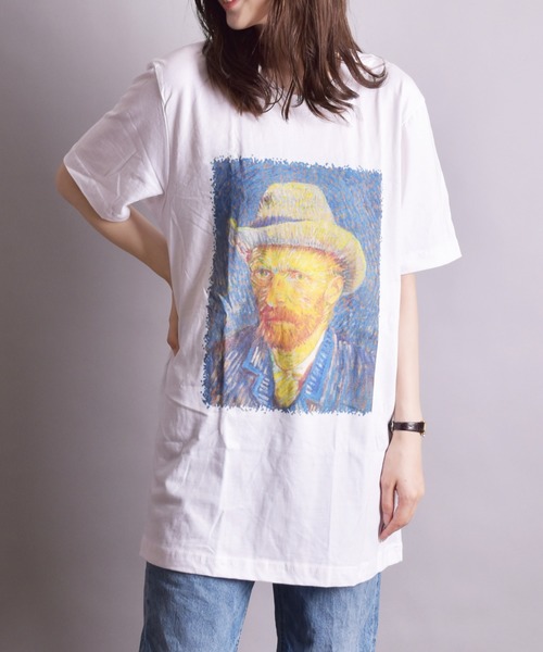 TONE SELECT WEAR（トーンセレクトウェア）の「【Vincent van GOGH】SELF PORTRAIT BY VINCENT VAN GOGH TEE (UN)（Tシャツ/カットソー・レディース・ホワイト/ブラック・MEDIUM/LARGE/X-LARGE）」の7枚目の写真