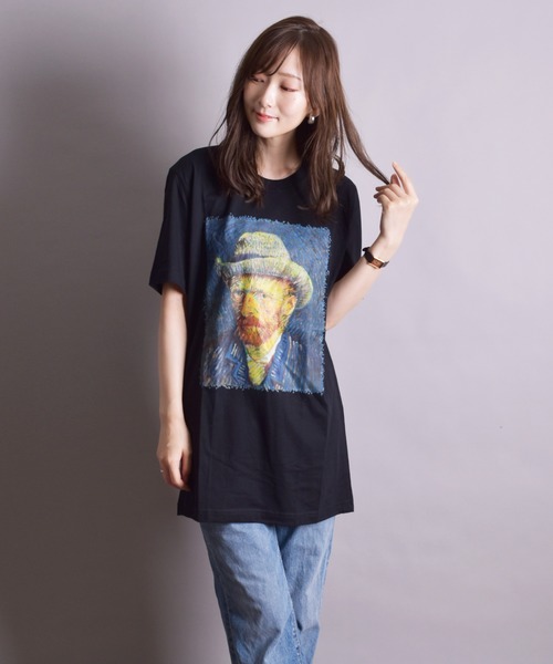 TONE SELECT WEAR（トーンセレクトウェア）の「【Vincent van GOGH】SELF PORTRAIT BY VINCENT VAN GOGH TEE (UN)（Tシャツ/カットソー・レディース・ホワイト/ブラック・MEDIUM/LARGE/X-LARGE）」の4枚目の写真