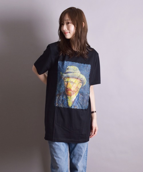 TONE SELECT WEAR（トーンセレクトウェア）の「【Vincent van GOGH】SELF PORTRAIT BY VINCENT VAN GOGH TEE (UN)（Tシャツ/カットソー・レディース・ホワイト/ブラック・MEDIUM/LARGE/X-LARGE）」の5枚目の写真