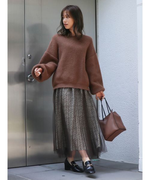 dazzlin（ダズリン）の「レオパードチュールスカート（スカート・レディース・ブラウン/グレー・FREE）」の11枚目の写真