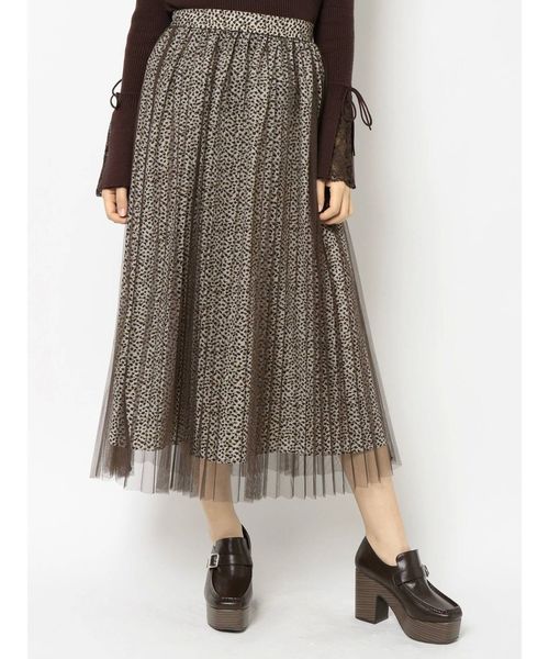 dazzlin（ダズリン）の「レオパードチュールスカート（スカート・レディース・ブラウン/グレー・FREE）」の12枚目の写真