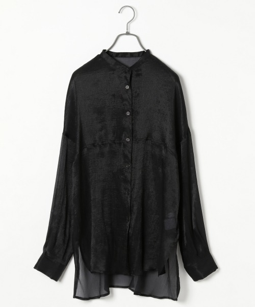 PAGEBOY(ページボーイ)の「シアーヨウリュウバンドカラーシャツ【ニュアンスカラーシャツ】(シャツ/ブラウス・レディース・ブラック/モカ/グレイッシュベージュ/イエロー系その他・FREE)」の21枚目の写真