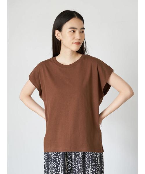 AMERICAN HOLIC(アメリカンホリック)の「フレンチスリーブ裾ラウンドカットプルオーバー *(Tシャツ/カットソー・レディース・アイボリー/ブラック/ブルーグリーン/キャメル・M/L)」の19枚目の写真